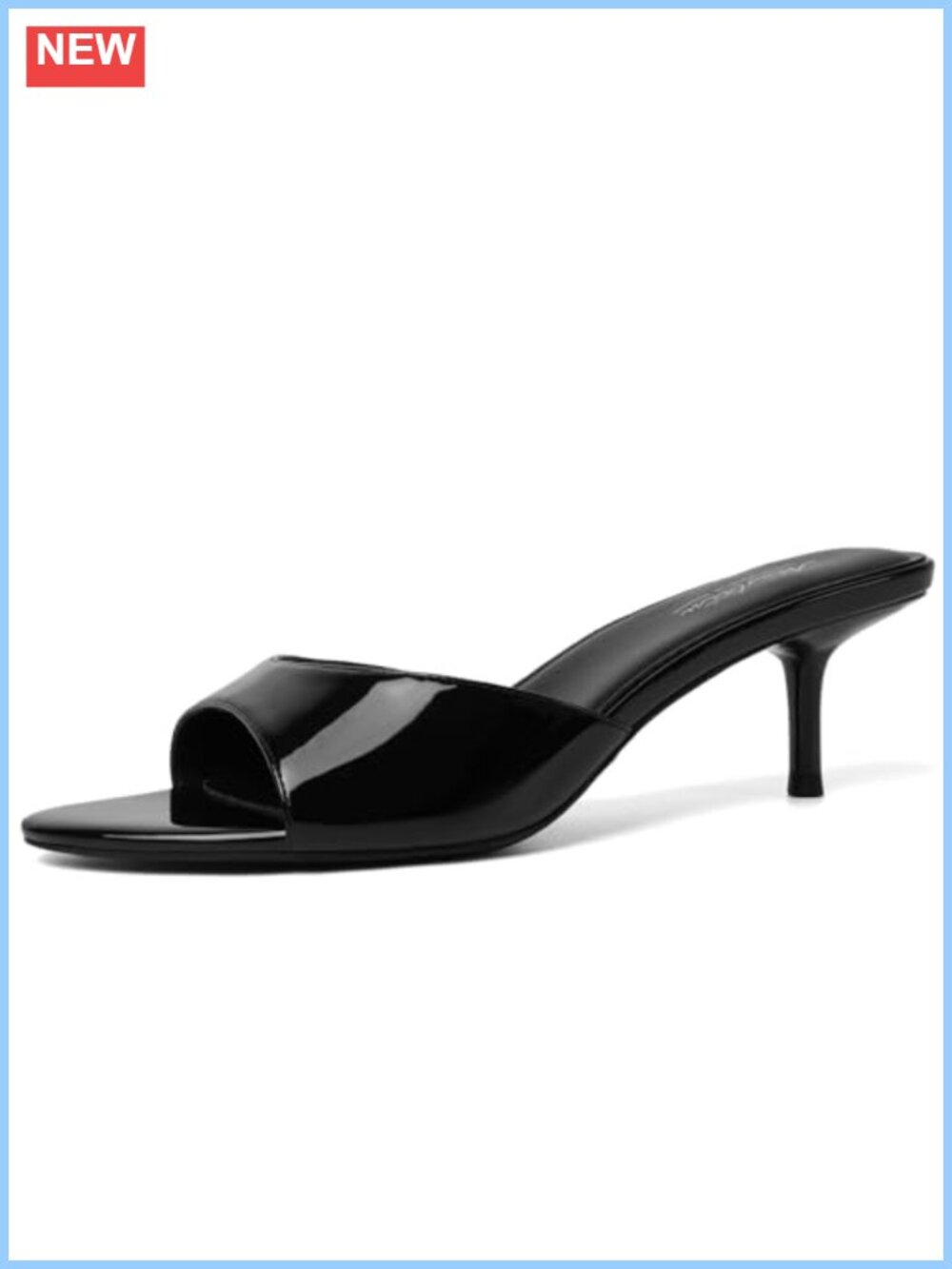 Kitten Heels for Women Pointed Toe Mules Slip On Backless Stiletto Sandals Faux